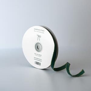 Sametová stuha 1 cm – Green / Gold (10 m)