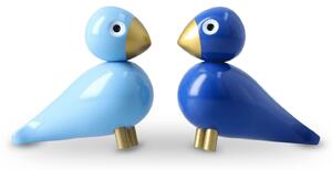 Dřevěný ptáček Liliput Blue – set 2 ks