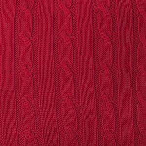 Pletený pléd IMPERIAL copánky červená střední 130 x 200 cm