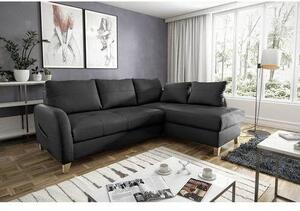 ROHOVÁ SEDAČKA, textil, kůže, černá Livetastic - Sedací soupravy, Online Only