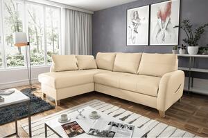 ROHOVÁ SEDAČKA, textil, kůže, béžová Livetastic - Sedací soupravy, Online Only