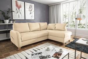 ROHOVÁ SEDAČKA, textil, kůže, béžová Livetastic - Sedací soupravy, Online Only