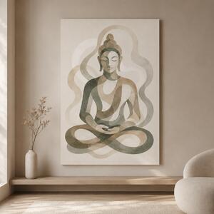 Obraz na plátně - Buddha Jemné spojení FeelHappy.cz Rozměr (Šířka/Výška): 30 x 40 cm
