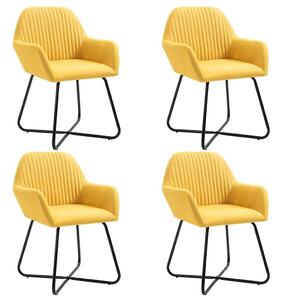Jídelní židle 4 ks žluté textil 277108