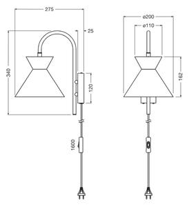 Osram - Nástěnná lampa DECOR WAIST 1xE27/40W/230V černá