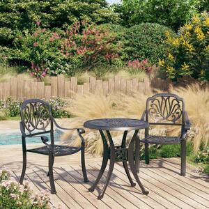 3dílný bistro set litý hliník černý 3070572