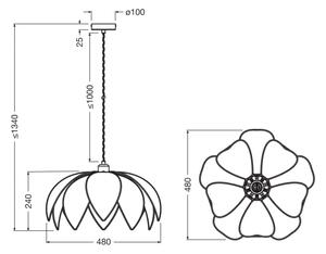 Osram - Lustr na lanku DECOR RATTAN 1xE27/15W/230V pr. 48 cm béžová/černá