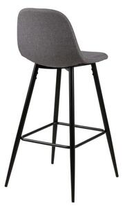 Světle šedá/černá čalouněná barová židle Wilma