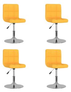 Otočné jídelní židle 4 ks žluté textil 3087455