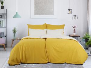 B.E.S. - Petrovice, s.r.o. Povlečení BAVLNA Double face ZIP - Hořčicová/Kávová Rozměr: 140 x 200 + 70 x 90