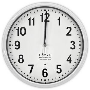 LAVVU Bílé hodiny Accurate White řízené rádiovým signálem ⌀30cm