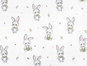 Bavlněná látka / plátno králík METRÁŽ - 2 (787) bílá šedá světlá
