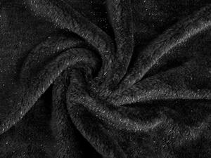 Dekorační kožešina s lurexem METRÁŽ - 2 (370 g/m²) černá stříbrný lurex