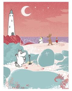 Suomen Korttipiste Plakát Moomin on the beach 30x40