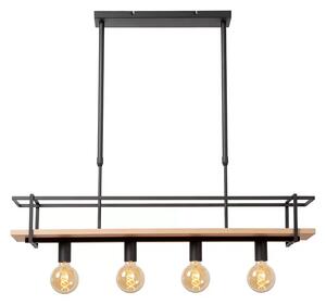 Lucide Závěsné svítidlo na květiny MILONGA, černá, d. 100cm, š. 20 cm , v. max. 130 cm, 4xE27