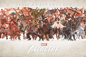 Plakát, Obraz - Avengers - 60th Anniversary by Alex Ross, (91.5 x 61 cm)