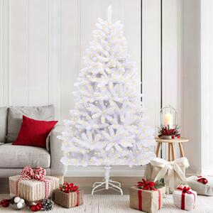 Umělý vánoční stromeček 300 LED PVC a ocel Bílá 3210115