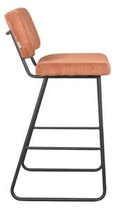 Barová židle Noah - hnědý mikro semiš