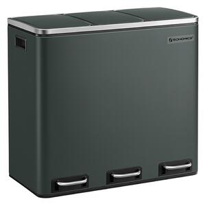 Koš na třídění odpadu SORT 54 l (3×18 l), antracitová/stříbrná SongmicsHome