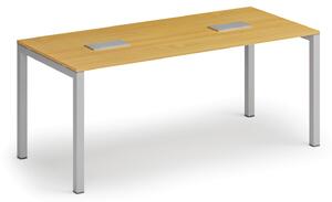Jednací stůl PRIMO SQUARE, 180x80 cm, buk + 2x stolní zásuvka TYP II, stříbrná