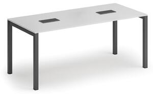 Jednací stůl PRIMO SQUARE, 180x80 cm, bílá + 2x stolní zásuvka TYP I, černá