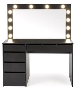 HALMAR Toaletní stolek HOLLYWOOD s LED osvětlením 120 cm černý