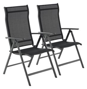Zahradní židle RIVIERA, set 2 ks, černá SongmicsHome
