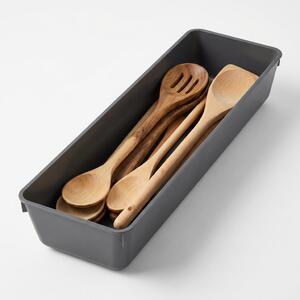 Goodhome Organizér do šuplíku, do kuchyně, příborník - NITAKI šedý plast 10 x 43 cm