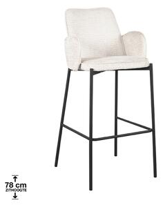 LABEL51 Barová židle Bar stool Joni - Beige - Velvet - Zithoogte 78 cm