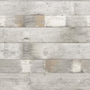Šedo-béžová vliesová tapeta imitace dřeva, palubek, 16670, Friends & Coffee, Cristiana Masi by Parato