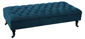 Solenzara Čalouněný Ottoman 135 cm - NC-737 Látkové čelounění: TP-067 Černá, Povrchová úprava nohou: Graywash Beech P875A