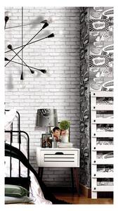 Šedo-bílá vliesová tapeta cihla, cihlová zeď, 5686, Friends & Coffee, Cristiana Masi by Parato