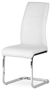 Jídelní židle ANAT — kov, ekokůže, chrom / bílá