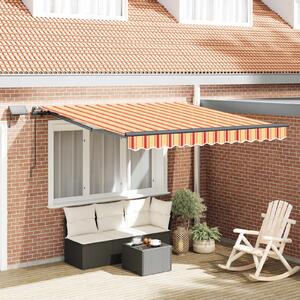 Stahovací markýza Žlutá a oranžová 350 x 250 cm Látka a hliník 3330254
