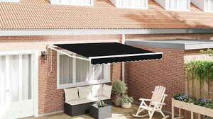 Stahovací markýza Černá 350 x 250 cm Polyester a kov 3330330