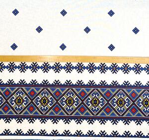 Ervi bavla š.150 cm - tradiční výšivka - modrá print, metráž -