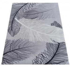 Makro Abra Moderní kusový koberec protiskluzový Horeca-New 107 Peří šedý Rozměr: 80x150 cm