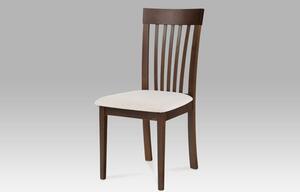 Jídelní židle BC-3950 WAL, ořech, potah krémový
