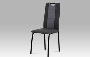 Jídelní židle DCL-399 GREY, látka antracit+šedá ekokůže/kov matná černá