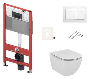 Cenově zvýhodněný závěsný WC set TECE do lehkých stěn / předstěnová montáž + WC Ideal Standard Tesi SIKOTSE0