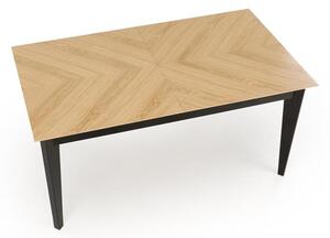 Jídelní stůl Edmund (dub + černá) (pro 6 a více osob)