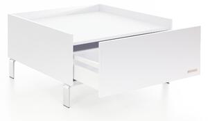 Konferenční stolek Luxury bílý - stříbrné nohy Konferenční stolek velikost: 80x80x43cm