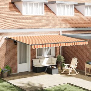 Stahovací markýza Žlutá a oranžová 450 × 300 cm Polyester 3330906