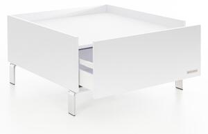 Konferenční stolek Luxury bílý - stříbrné nohy Konferenční stolek velikost: 90x90x43cm
