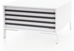 Drevorat Konferenční stolek Lamella bílý - stříbrné nohy Konferenční stolek velikost: 100x100x48cm