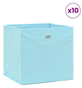 Úložné boxy 10 ks bledě modré 32 x 32 x 32 cm textil