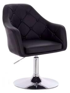 LuxuryForm DESIGN Křeslo ANDORA na stříbrném talíři - černé