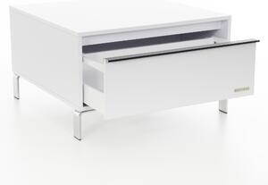 Konferenční stolek Liness bílý - stříbrné nohy Konferenční stolek velikost: 90x90x48cm