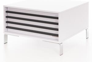 Drevorat Konferenční stolek Lamella bílý - stříbrné nohy Konferenční stolek velikost: 80x80x48cm