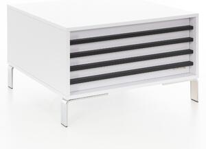 Drevorat Konferenční stolek Lamella bílý - stříbrné nohy Konferenční stolek velikost: 100x100x48cm